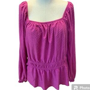 Lane Bryant, violet colored off the shoulder blouse. Size 14/16.